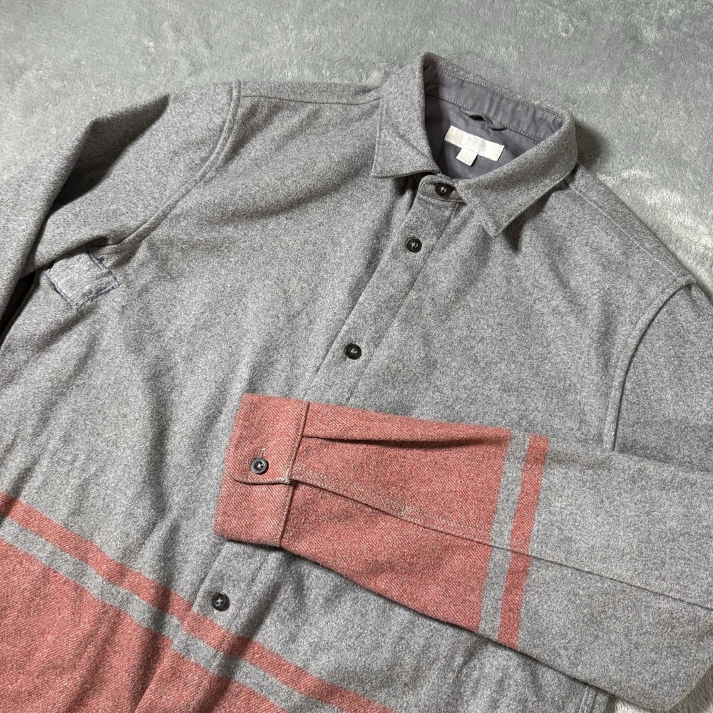 Boden Mens Wool Button‎ Down Shacket Size M Pockets Striped